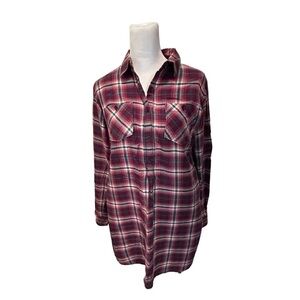 Burton flannel shirt dress with hidden side pockets.size XSmall